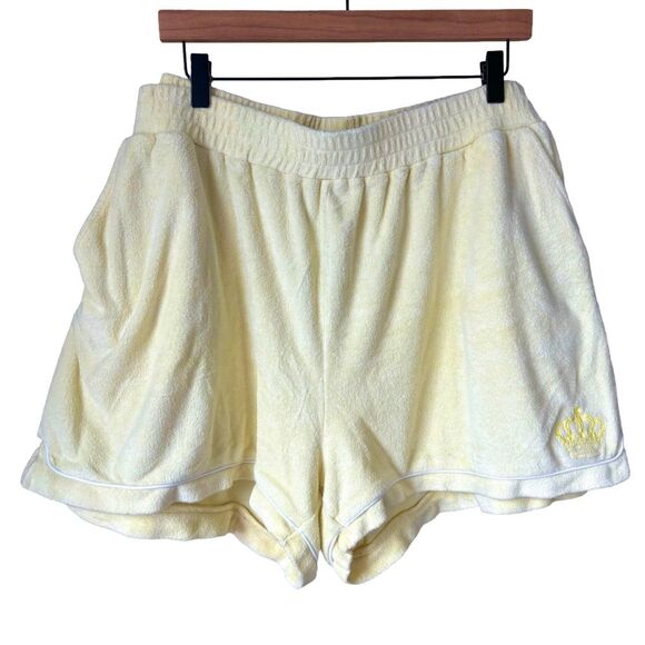 Forever 21 x Juicy Couture Terry High Waist Shorts - Yellow - 3x / Y2K / 2000s - Picture 1 of 10